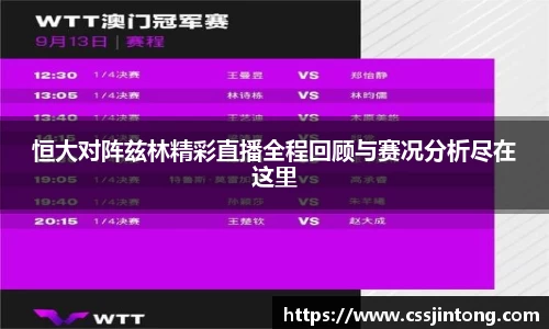 恒大对阵兹林精彩直播全程回顾与赛况分析尽在这里